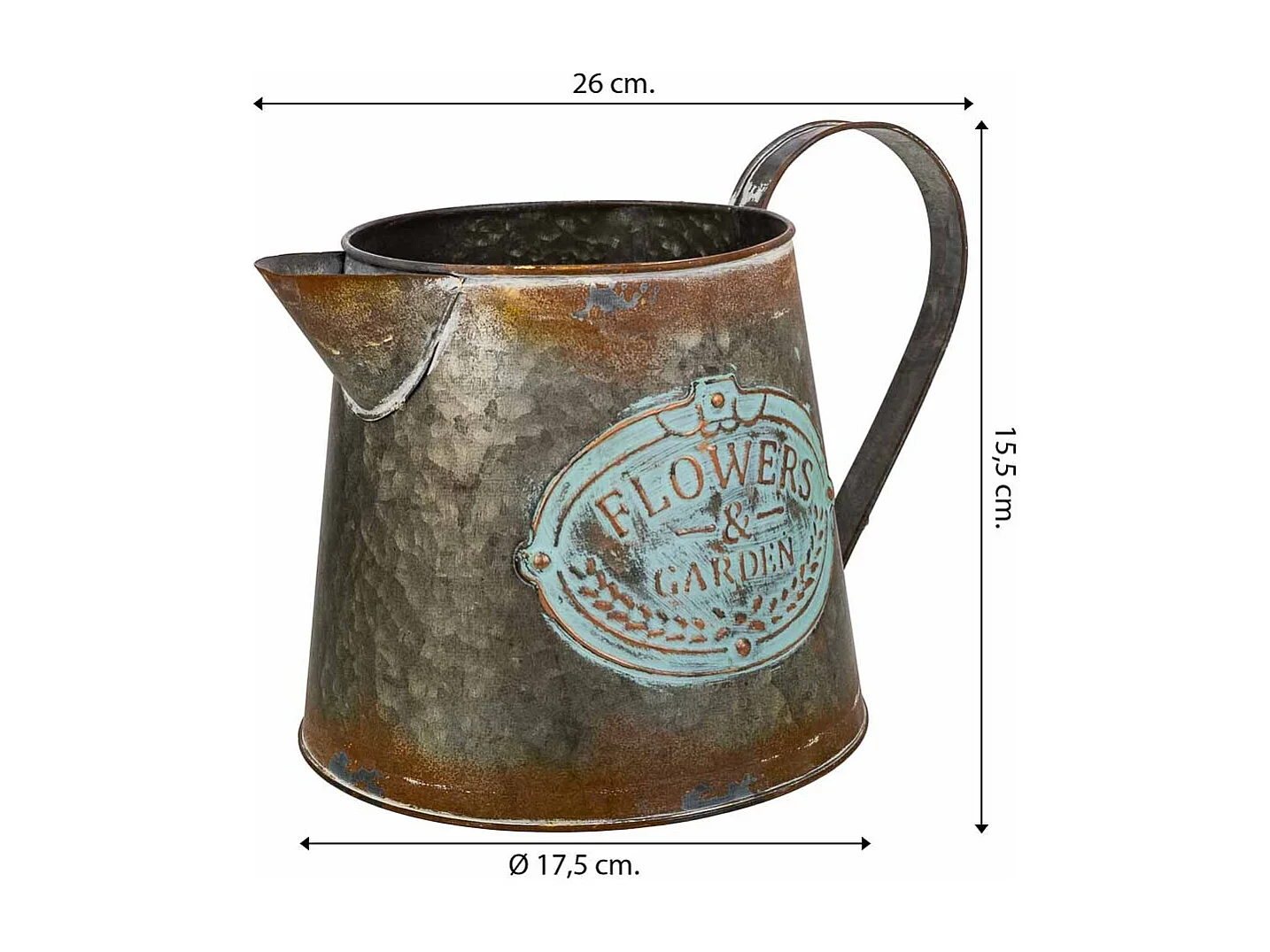 Brocca metallo dorato 26xp17,5x15,5h t:13