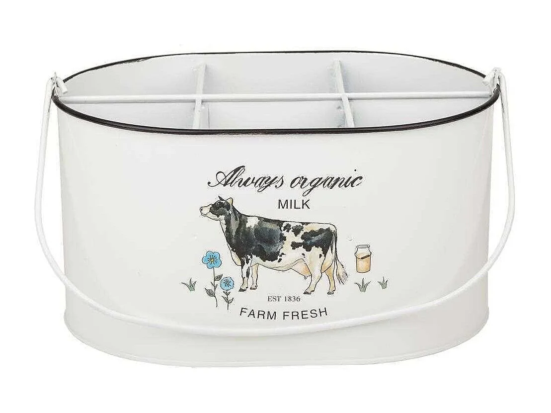 Weißer Metalleimer 25x17,5x13/18h cm