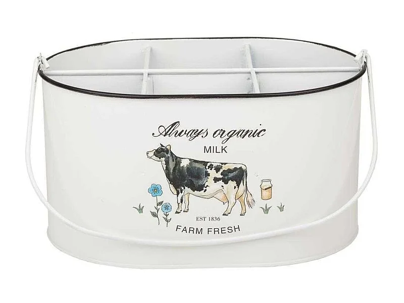 Weißer Metalleimer 25x17,5x13/18h cm