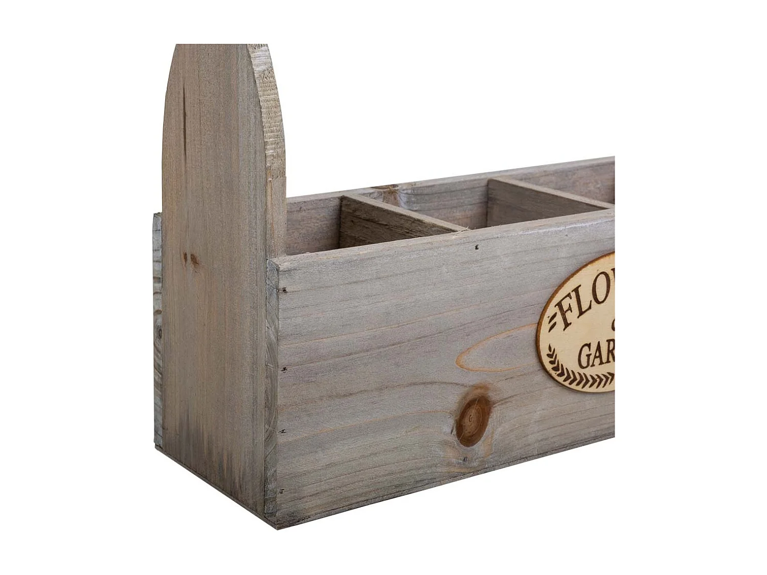 Fioriera in legno grigio 34x9,5x10/26,5