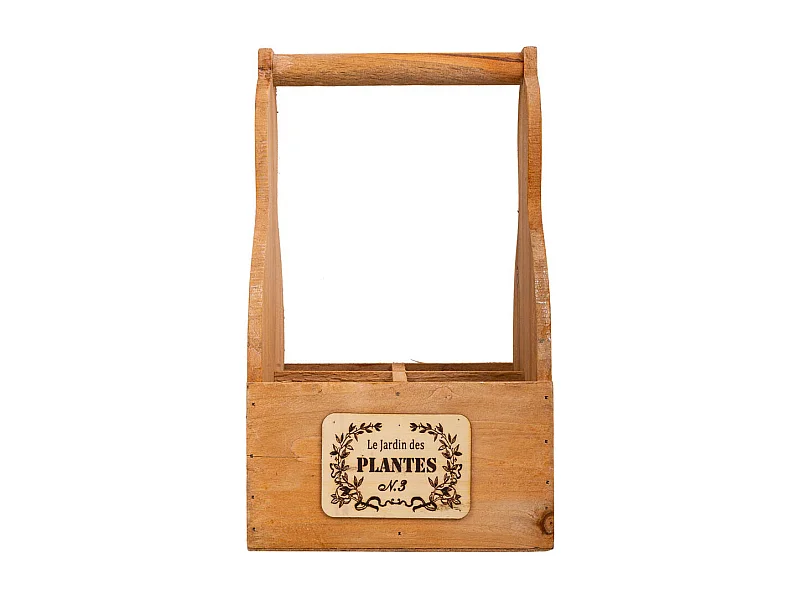 Cesto para Plantar Madeira Castanho 18x18x10/30