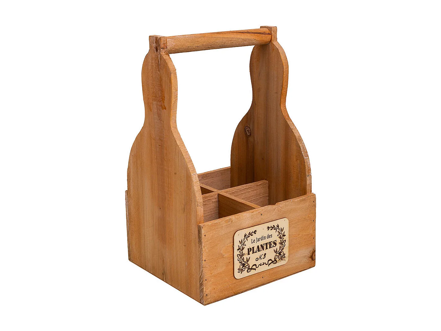 Brauner Blumentopfkorb aus Holz, 18x18x10/30h cm