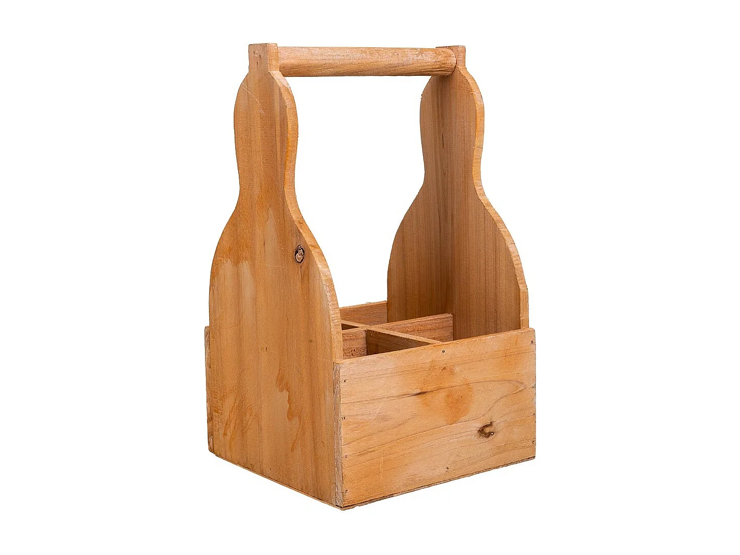 Brauner Blumentopfkorb aus Holz, 18x18x10/30h cm