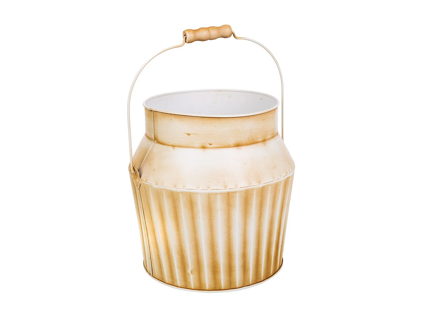 Cubo de metal branco 21xd18x21/32,5 t:18cm