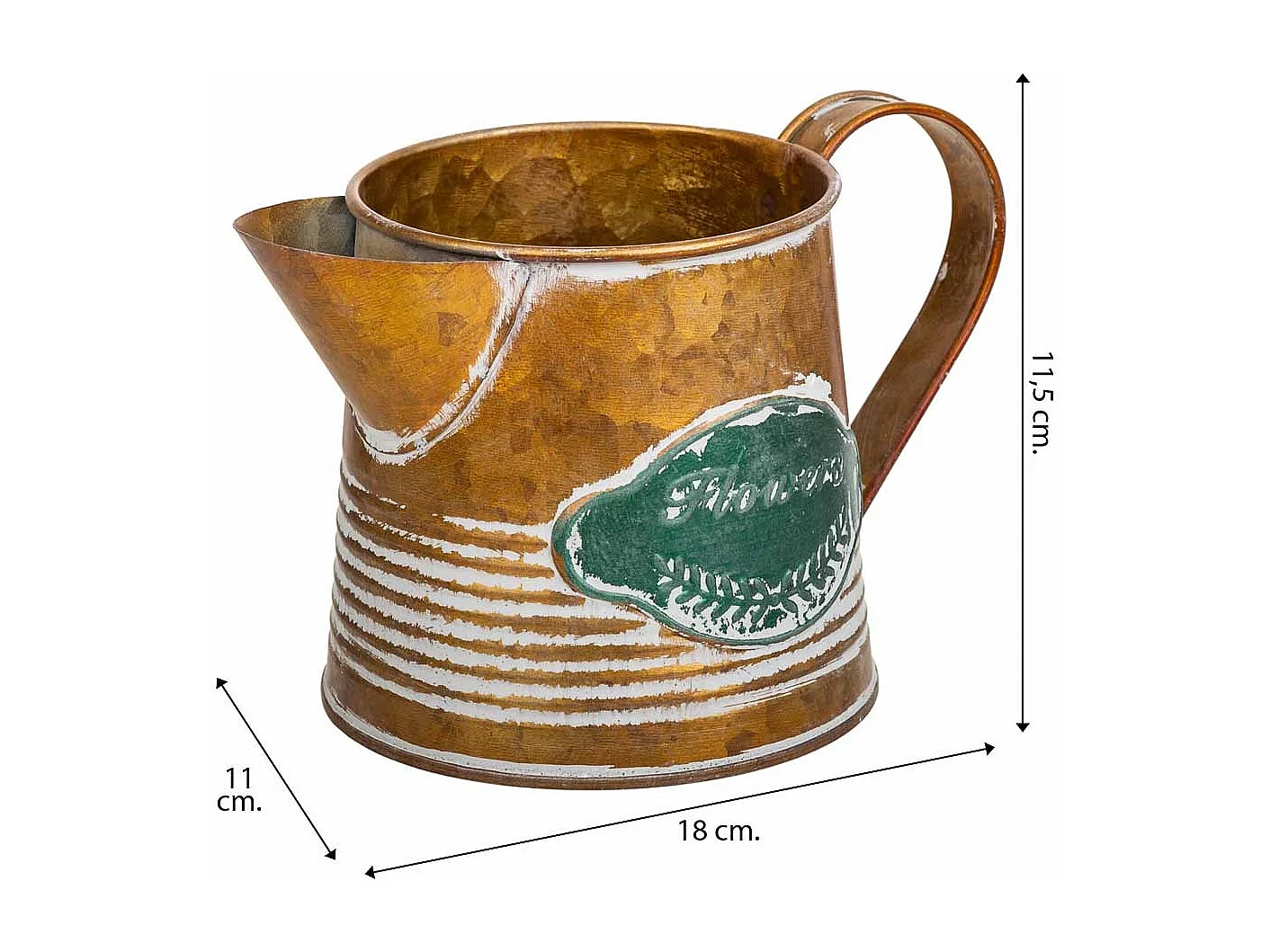 Jarra de metal dorada 18xd11/9.5x10/11.5