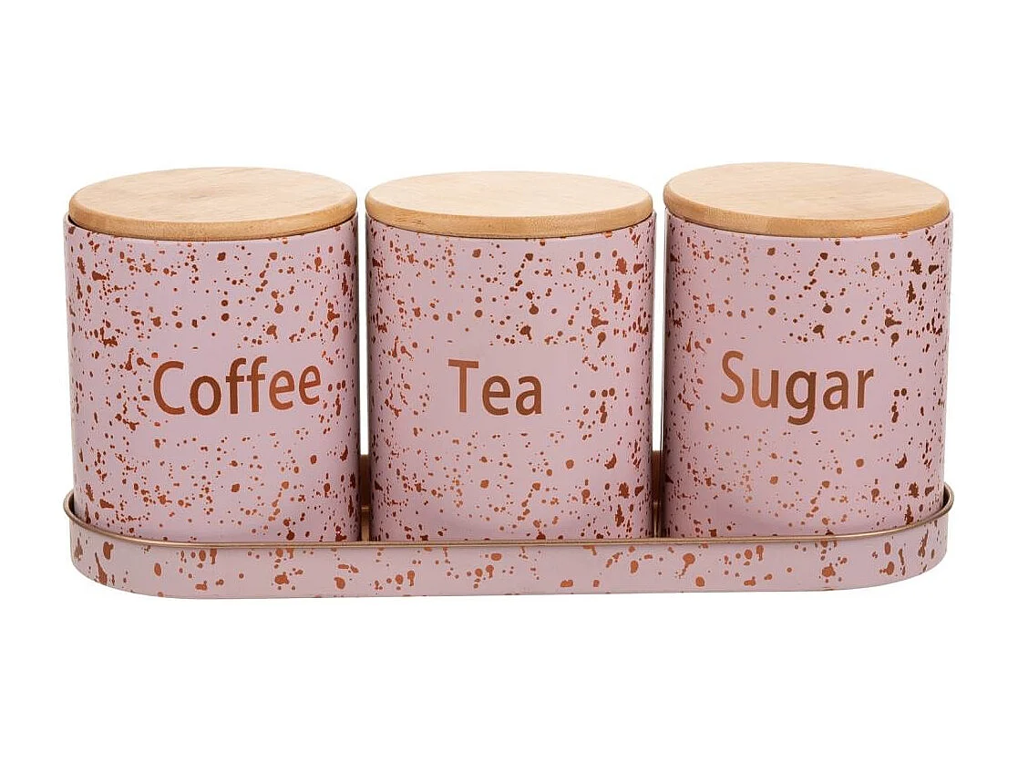 Tablett und 3 rosafarbene MetallglÃ¤ser