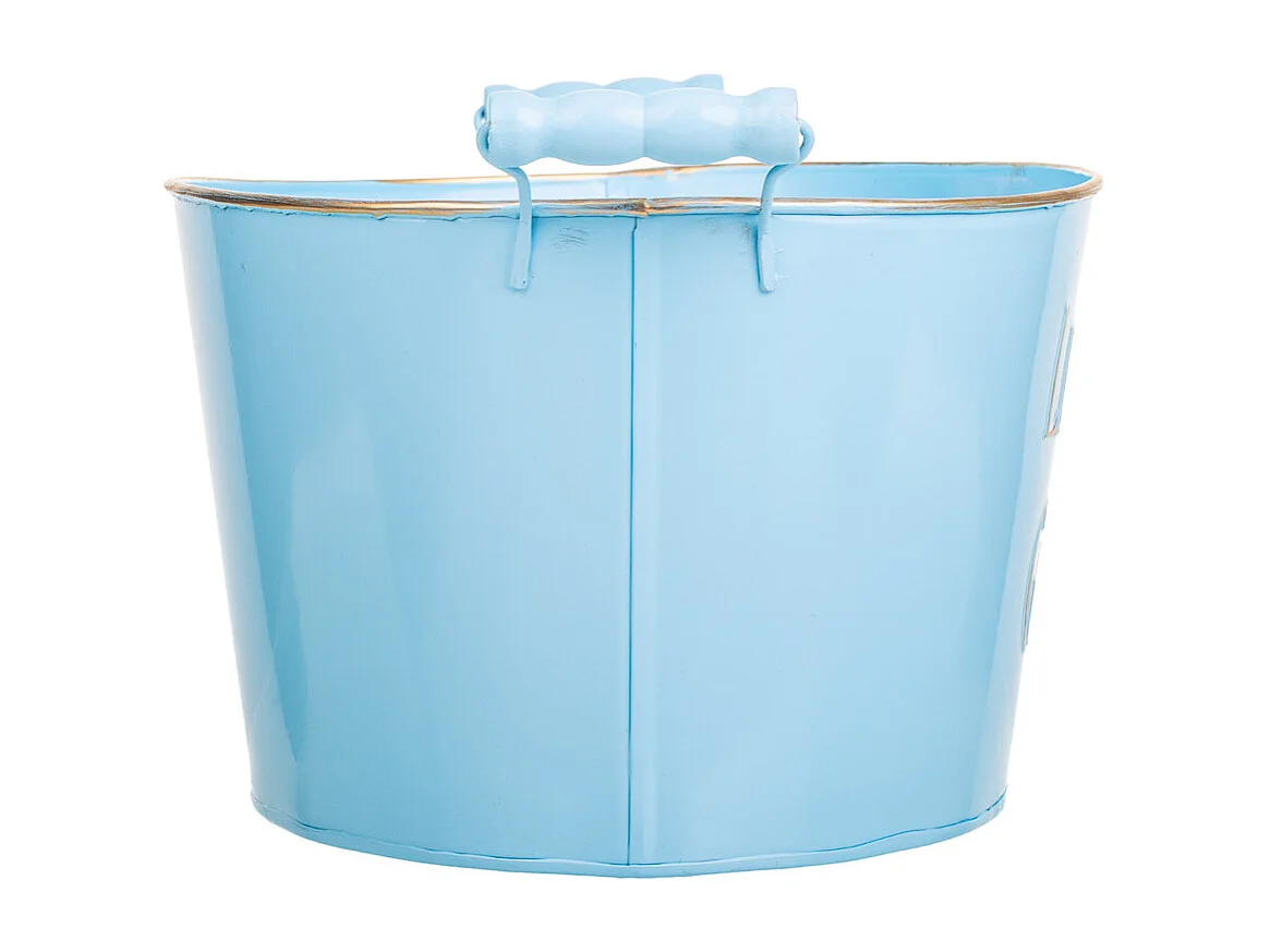 Blaues Metallwaschbecken 38/33,5x24,5x16,5/19h cm B:28x19,5