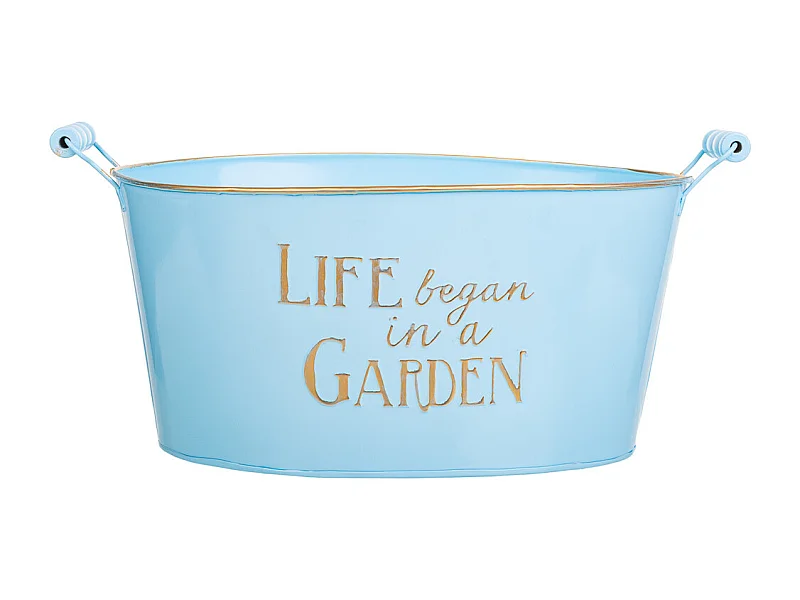 Blaues Metallwaschbecken 38/33,5x24,5x16,5/19h cm B:28x19,5