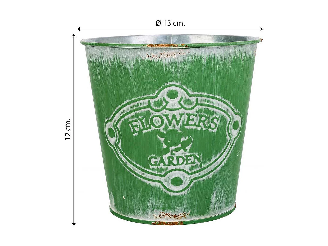 3 grüne Metallwürfel und Tablett