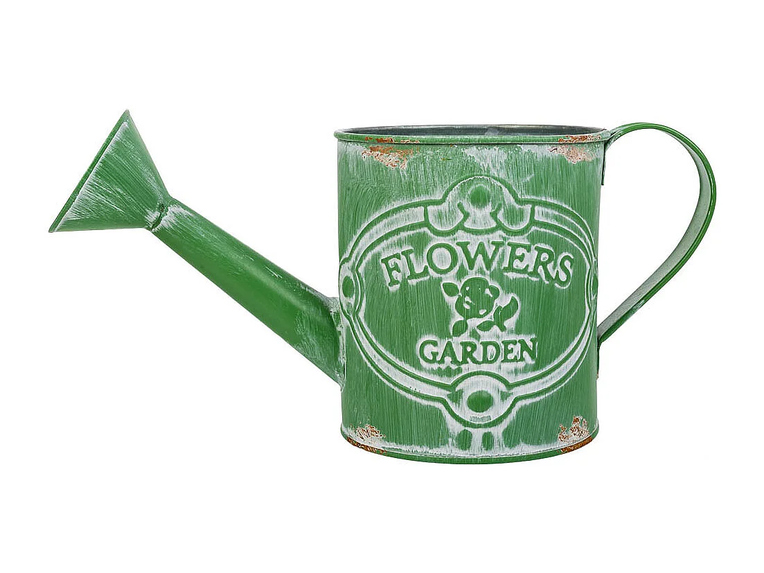 Arrosoir en métal vert 26.5xd10.5x12/13h