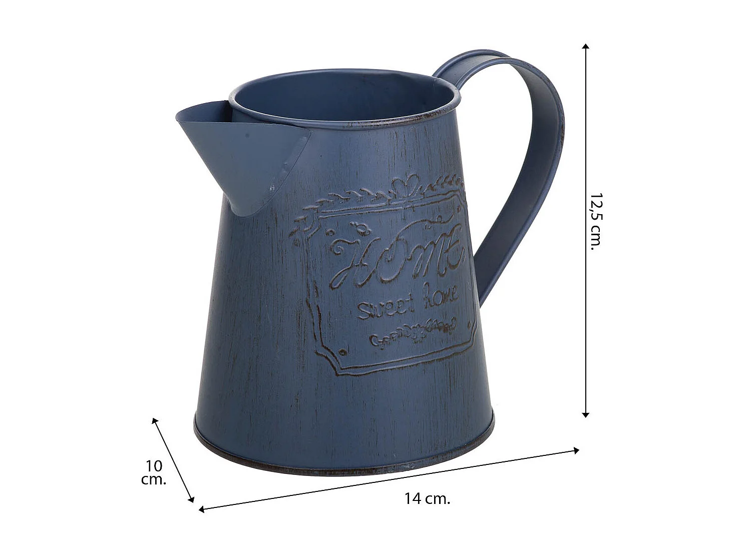 Jarro de metal azul 14xd10x11,5/12,5 td:7,5