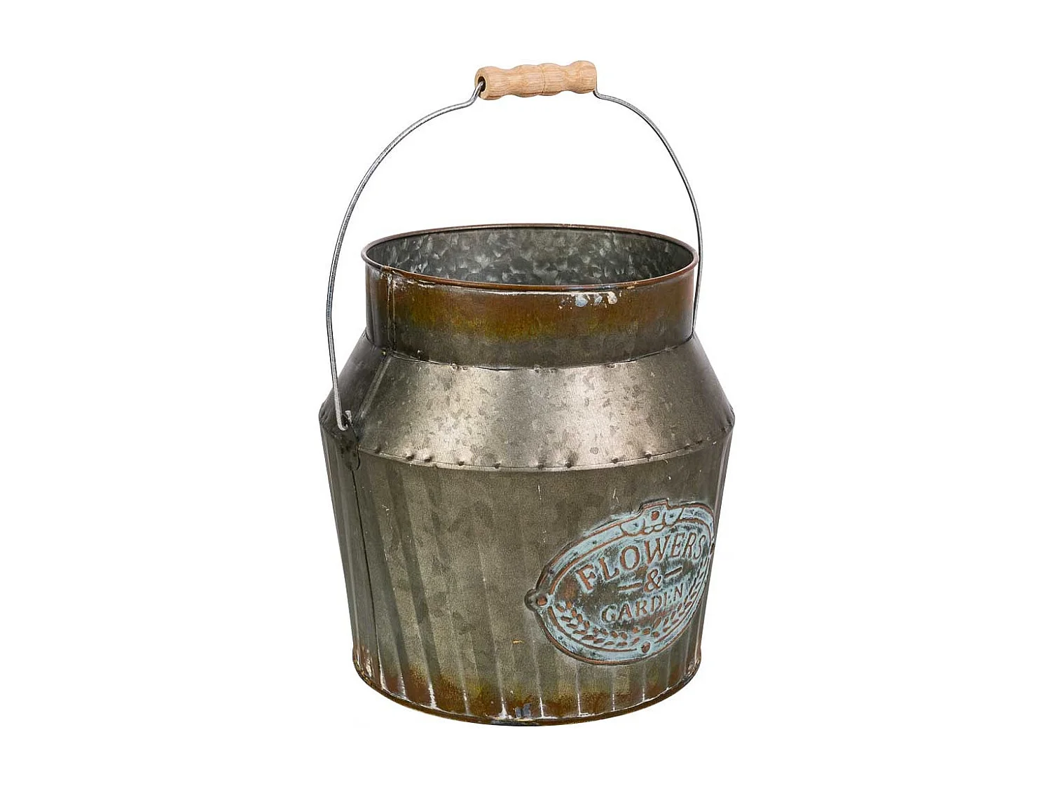 Cubo de metal dorado 21xd18x21/32.5 t:18cm