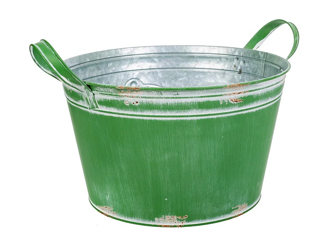 Lavabo in metallo verde 34xp26,5x16/20,5hb:20,5