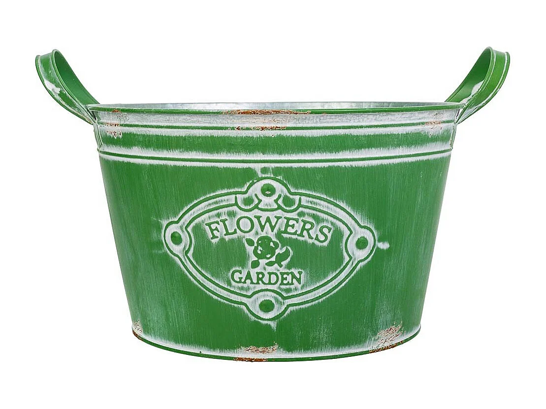 Lavabo in metallo verde 34xp26,5x16/20,5hb:20,5