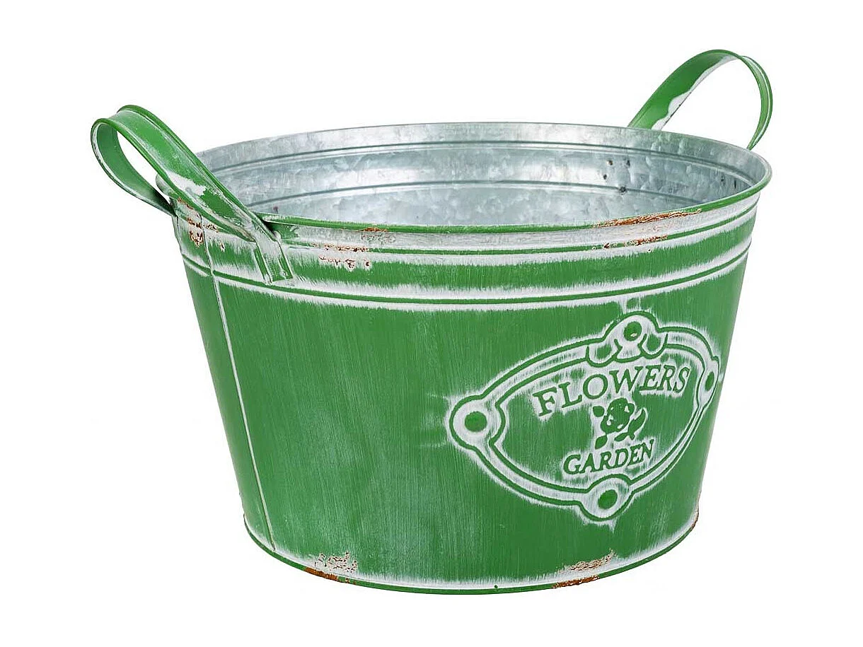 Lavabo in metallo verde 34xp26,5x16/20,5hb:20,5