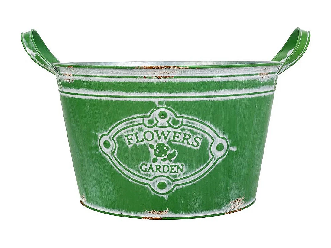 Lavabo in metallo verde 34xp26,5x16/20,5hb:20,5