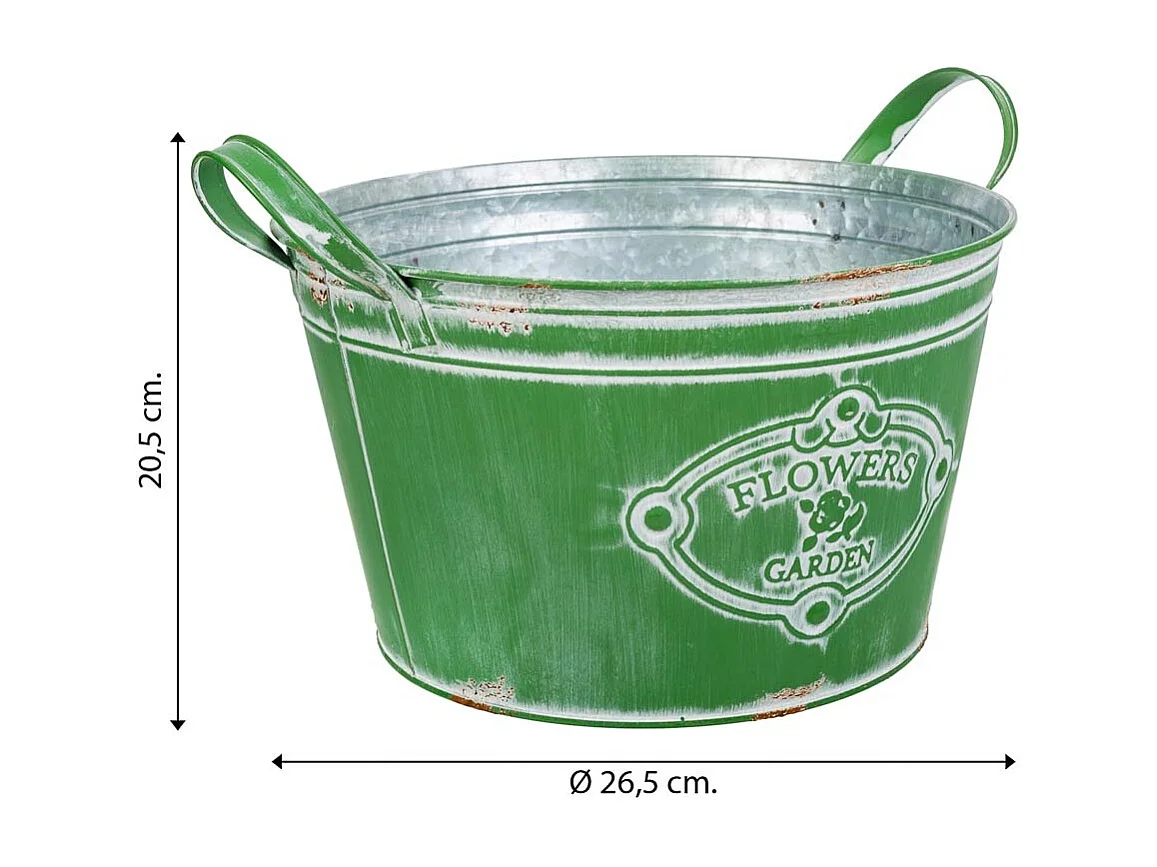 Lavabo in metallo verde 34xp26,5x16/20,5hb:20,5