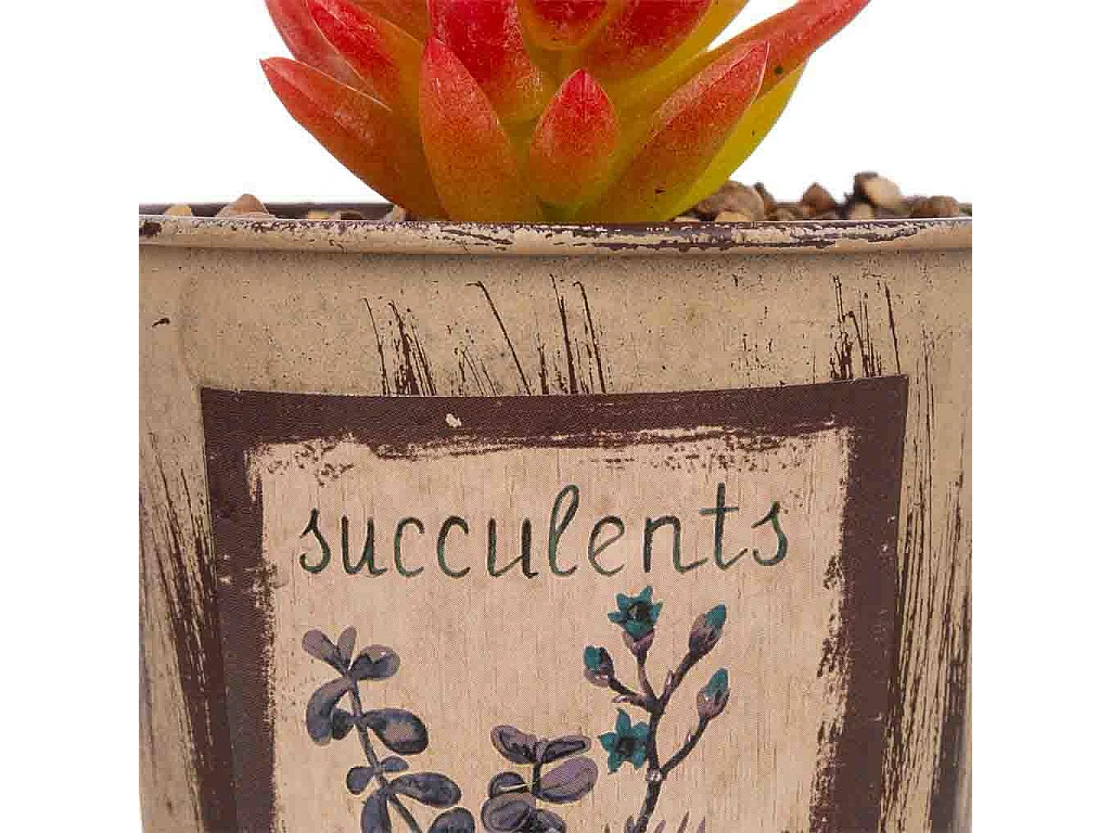 Pot avec cactus artificiel 10x10x17h