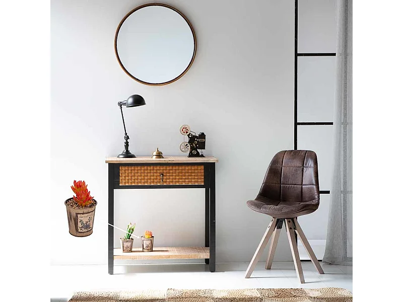 Vaso con cactus artificiale 10x10x17h