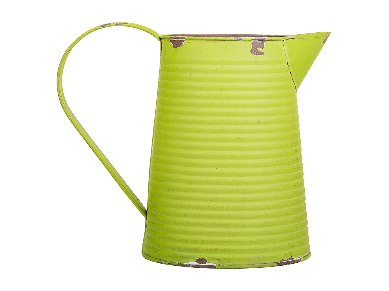 Cruche en métal vert 20xd13x17/18.5h td:10