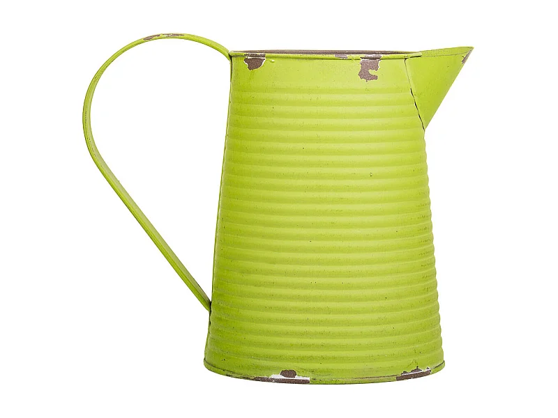 Cruche en métal vert 20xd13x17/18.5h td:10