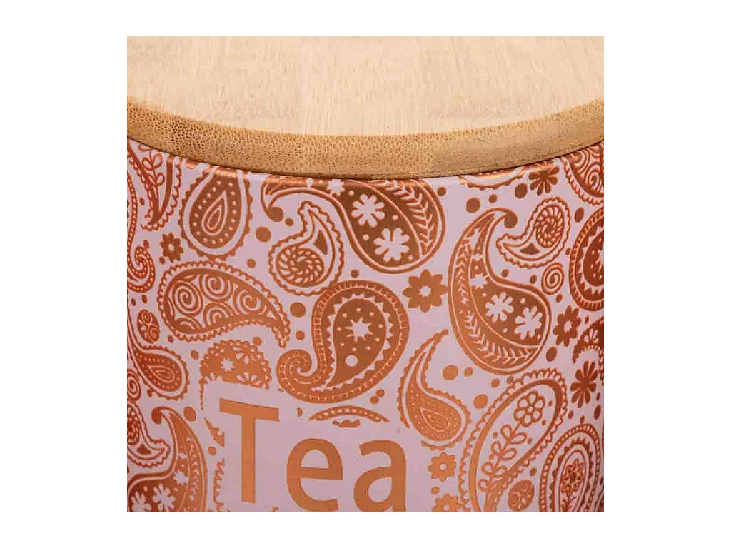 Vassoio e 3 barattoli in metallo rosa