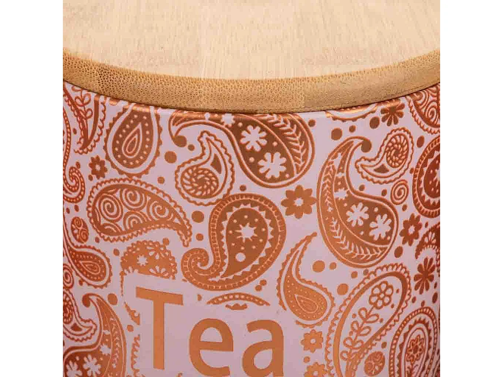 Vassoio e 3 barattoli in metallo rosa