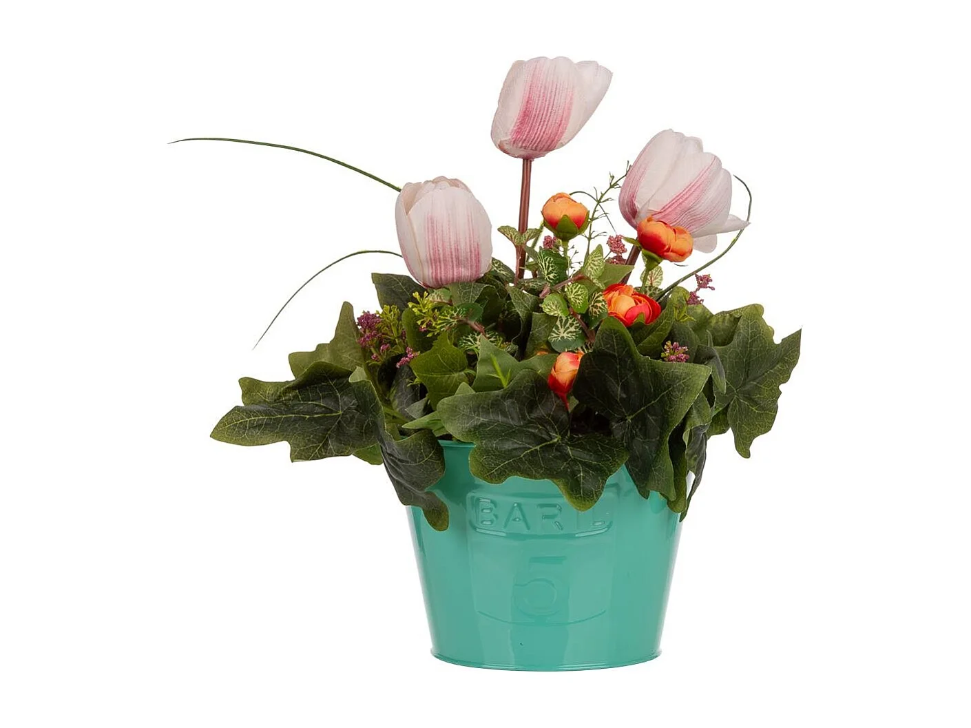 Vaso con fiore artificiale 18x18x37h