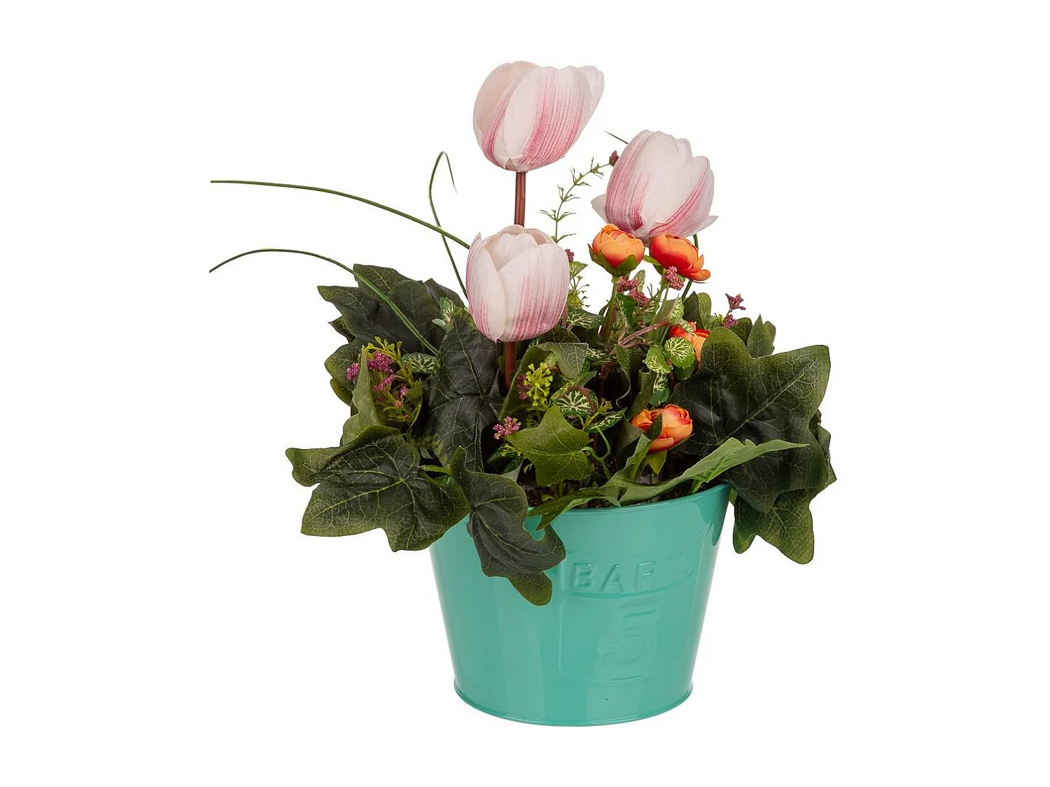 Vaso com flor artificial 18x18x37