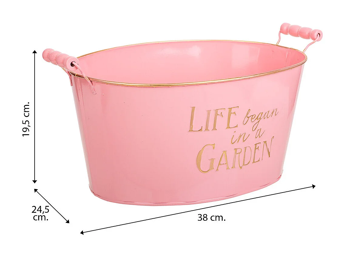 Lavabo metallo rosa 38/33,5x24,5x16,5/19h b:28x19,5