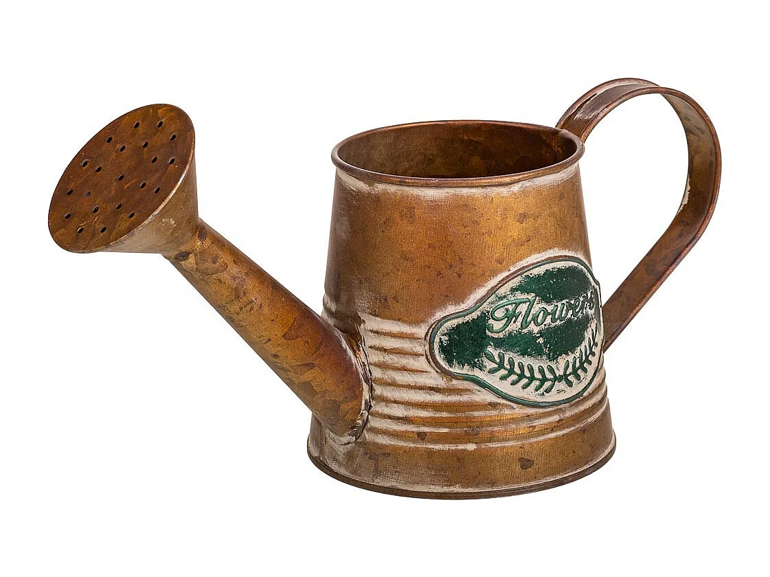 Arrosoir en métal doré 22xd10/8x10/12h