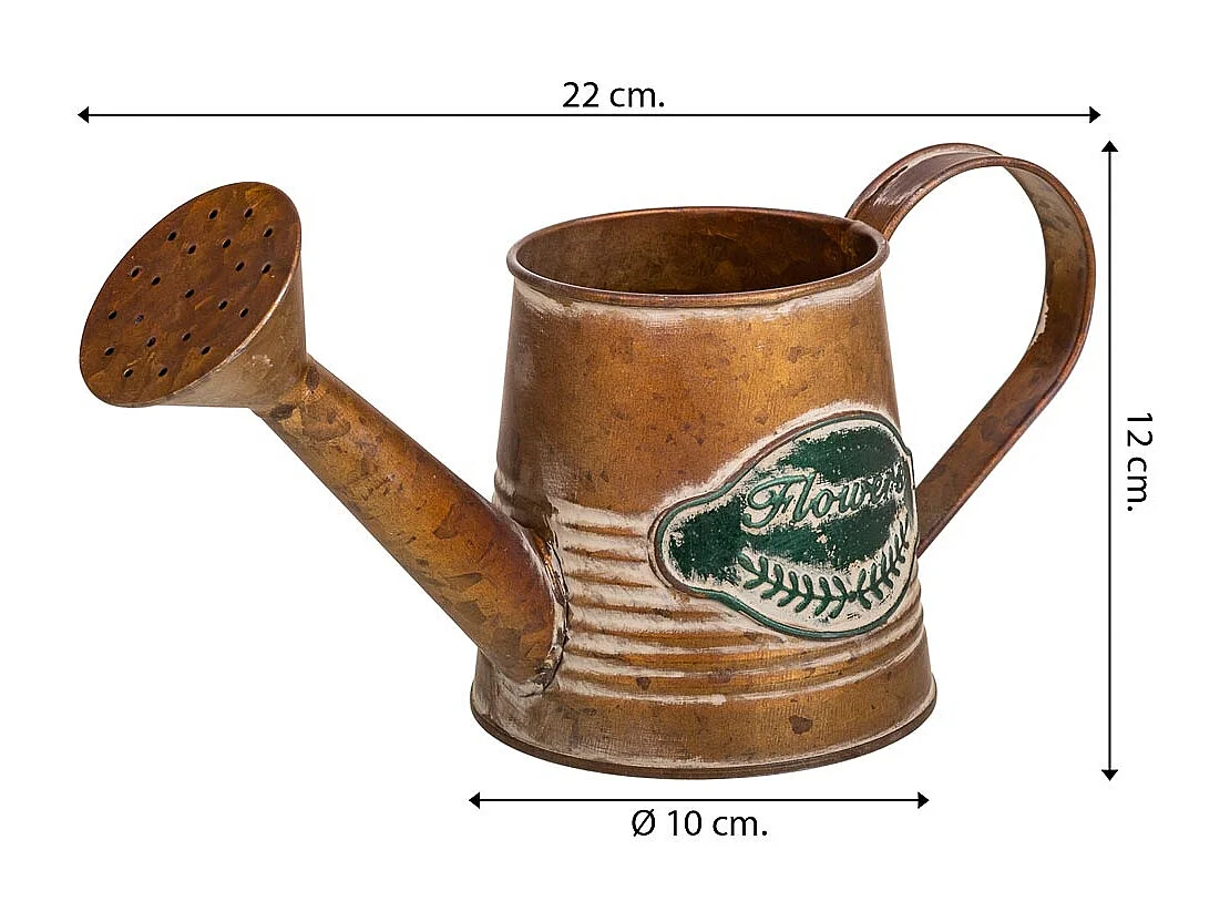 Arrosoir en métal doré 22xd10/8x10/12h