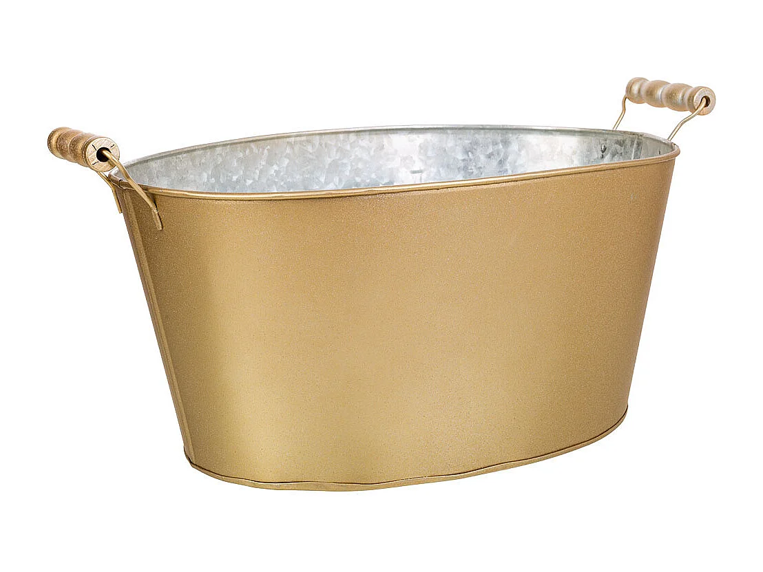 Lavabo in metallo dorato38/33,5x24,5x16,5/19h b:28x19,5