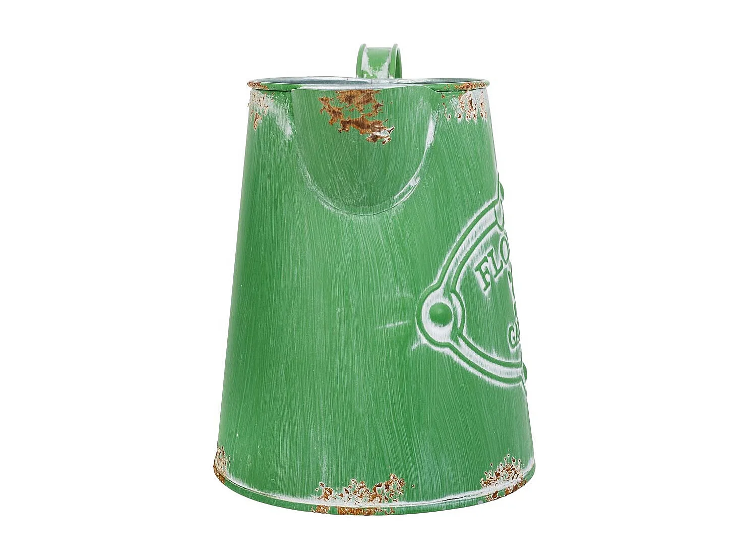 Brocca metallo verde 20,5xb13x15,5/17h td:9,5