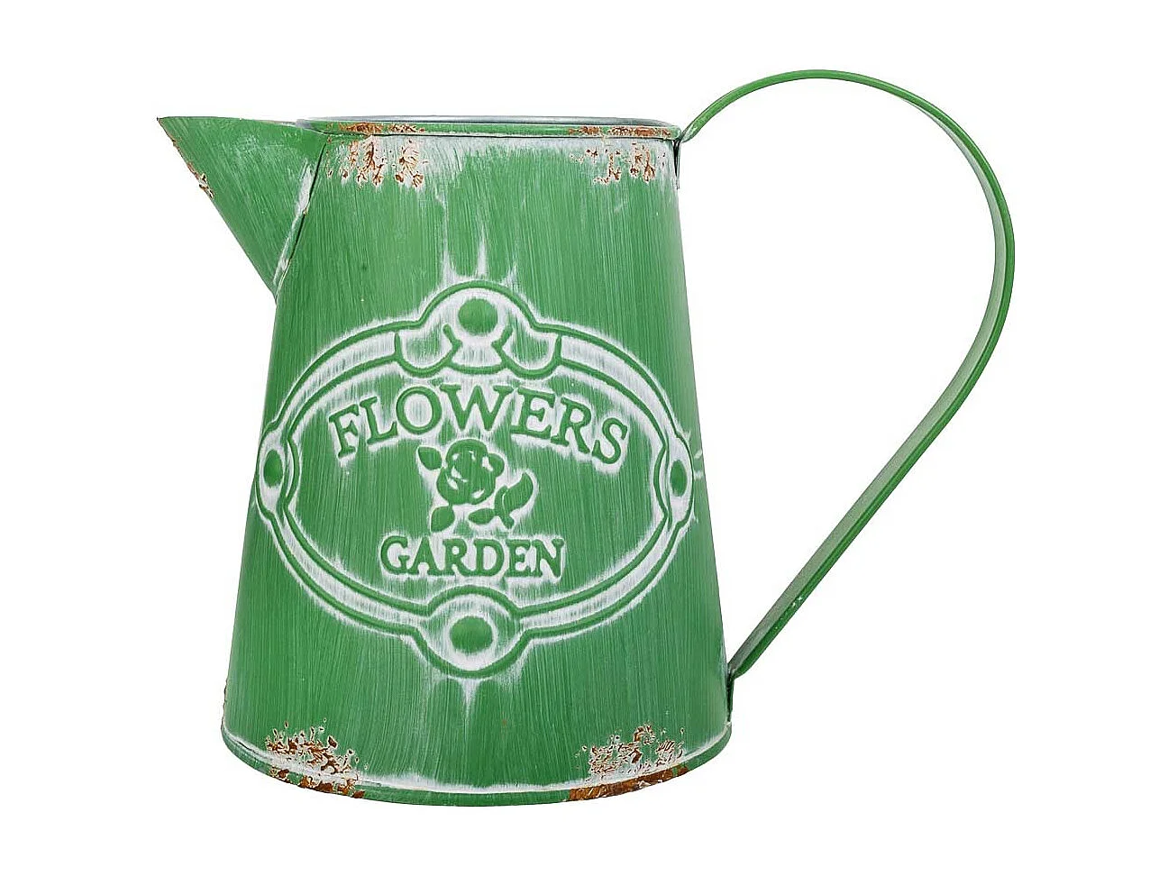 Brocca metallo verde 20,5xb13x15,5/17h td:9,5