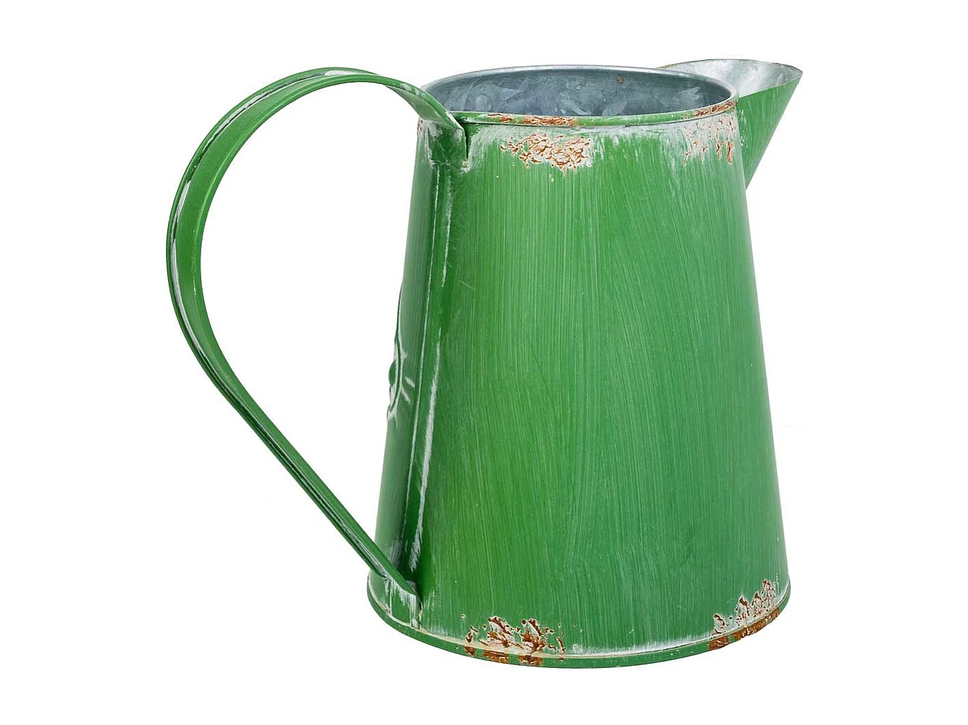 Brocca metallo verde 20,5xb13x15,5/17h td:9,5