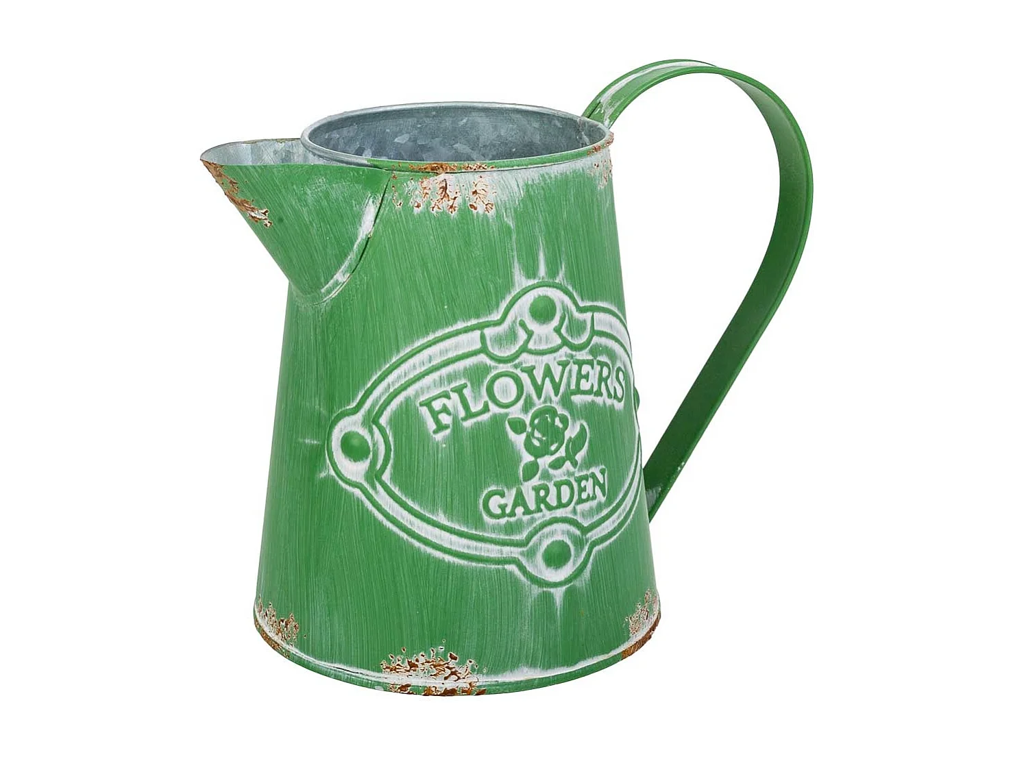 Brocca metallo verde 20,5xb13x15,5/17h td:9,5