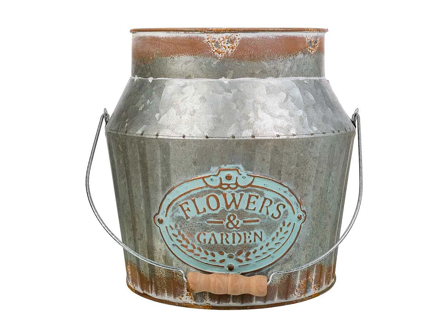 Cubo de metal plateado 21xd18x21/32.5 t:18cm