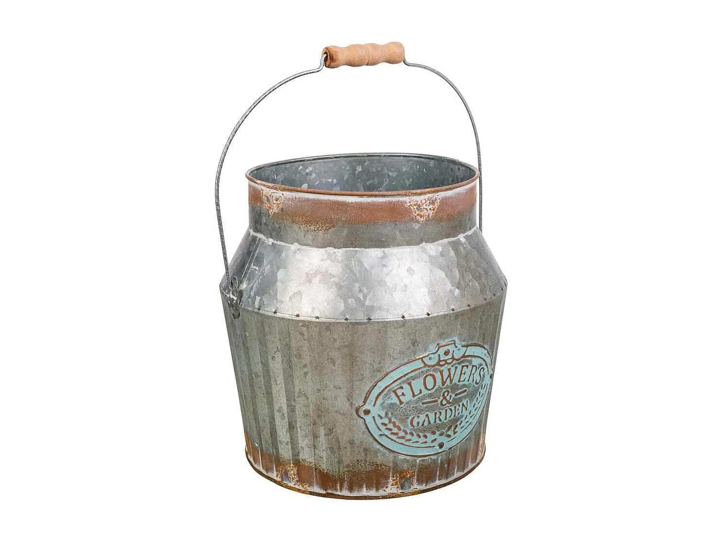 Cubo de metal plateado 21xd18x21/32.5 t:18cm