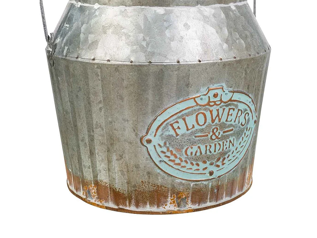 Cubo de metal plateado 21xd18x21/32.5 t:18cm