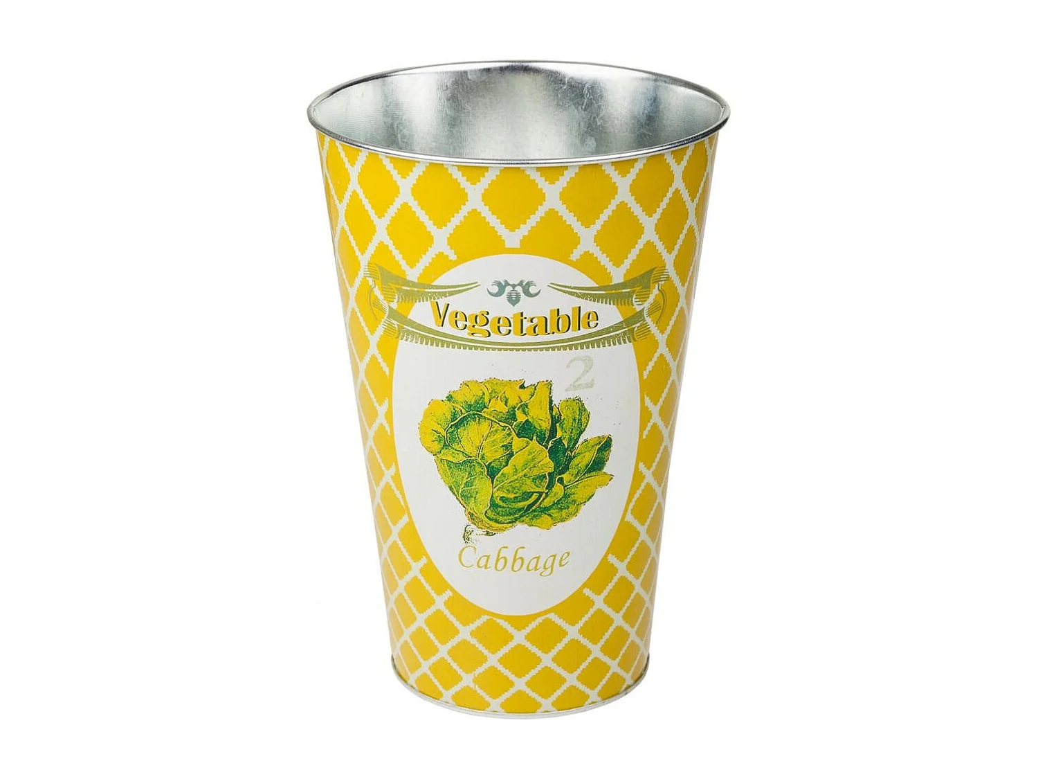 Balde de metal decorativo amarelo d16x24