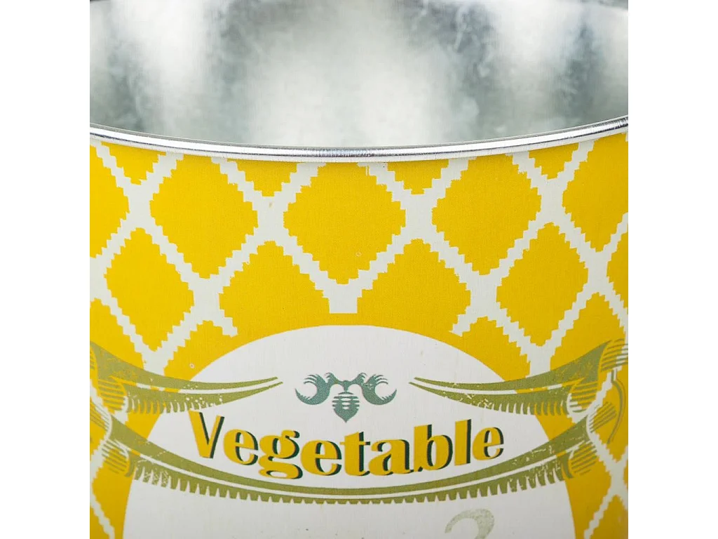 Balde de metal decorativo amarelo d16x24