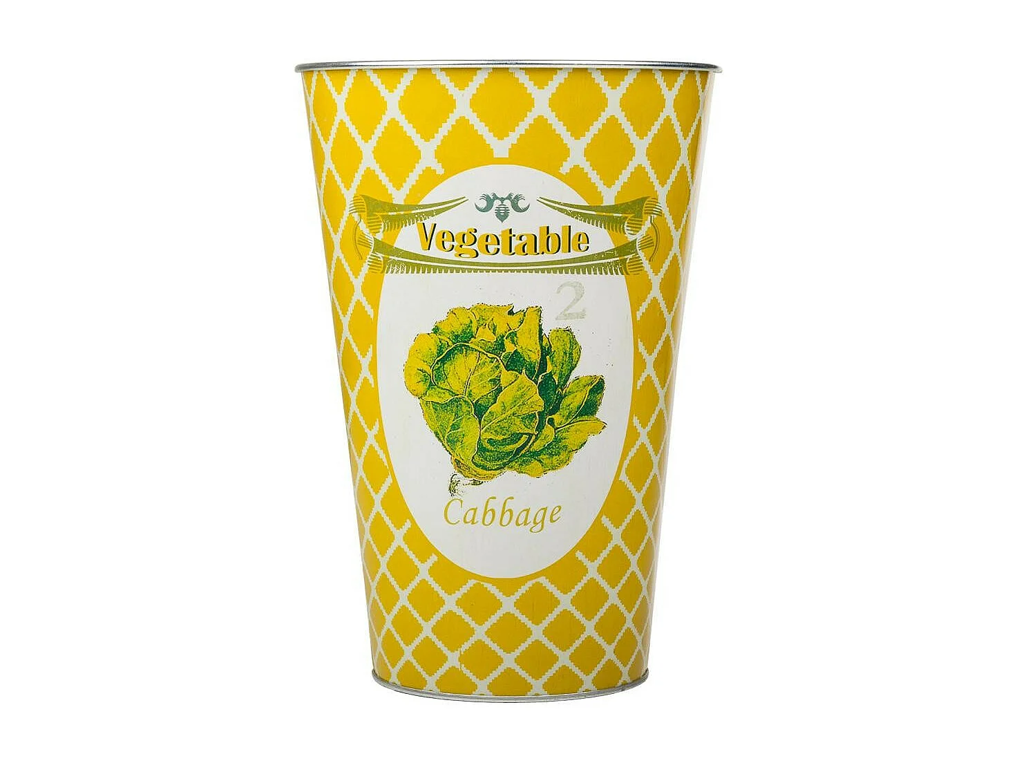 Balde de metal decorativo amarelo d16x24