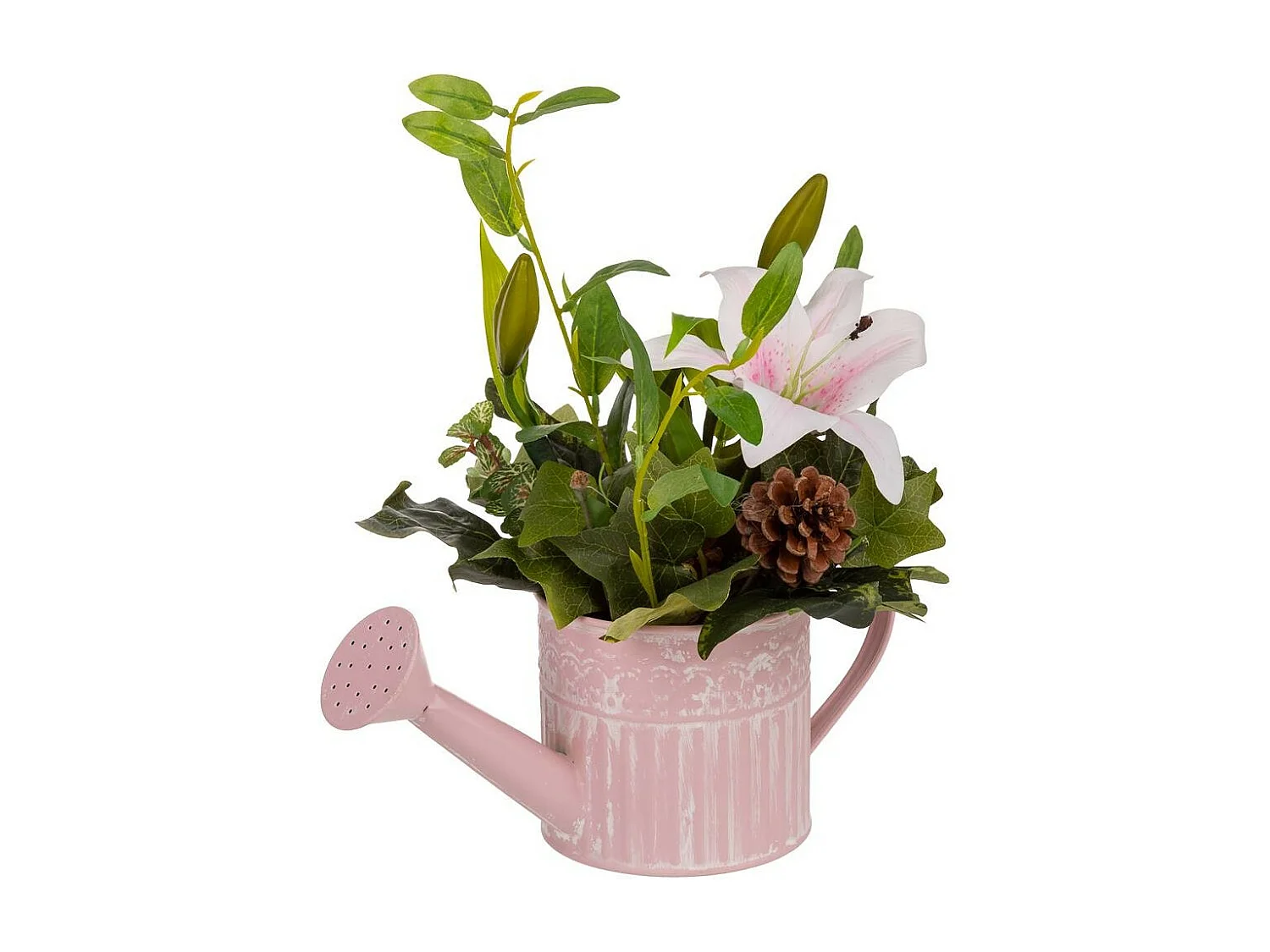 Pot avec fleur artificielle 27x16x34h