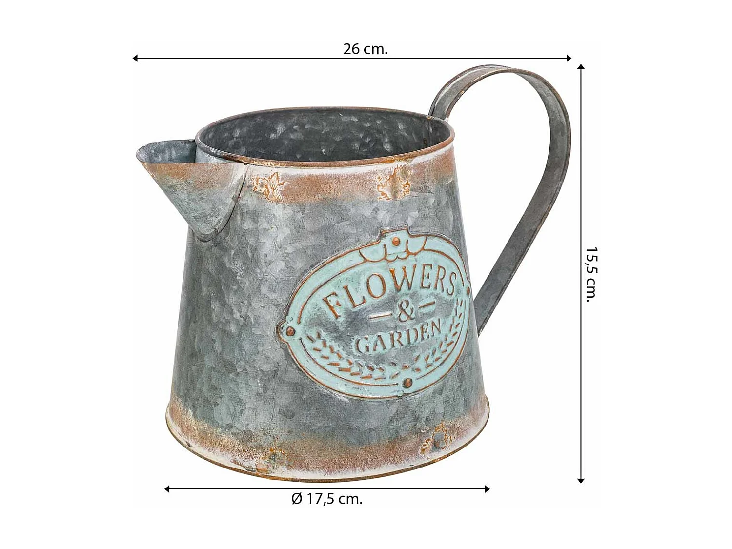 Brocca metallo argentato 26xp17,5x15,5h t:13