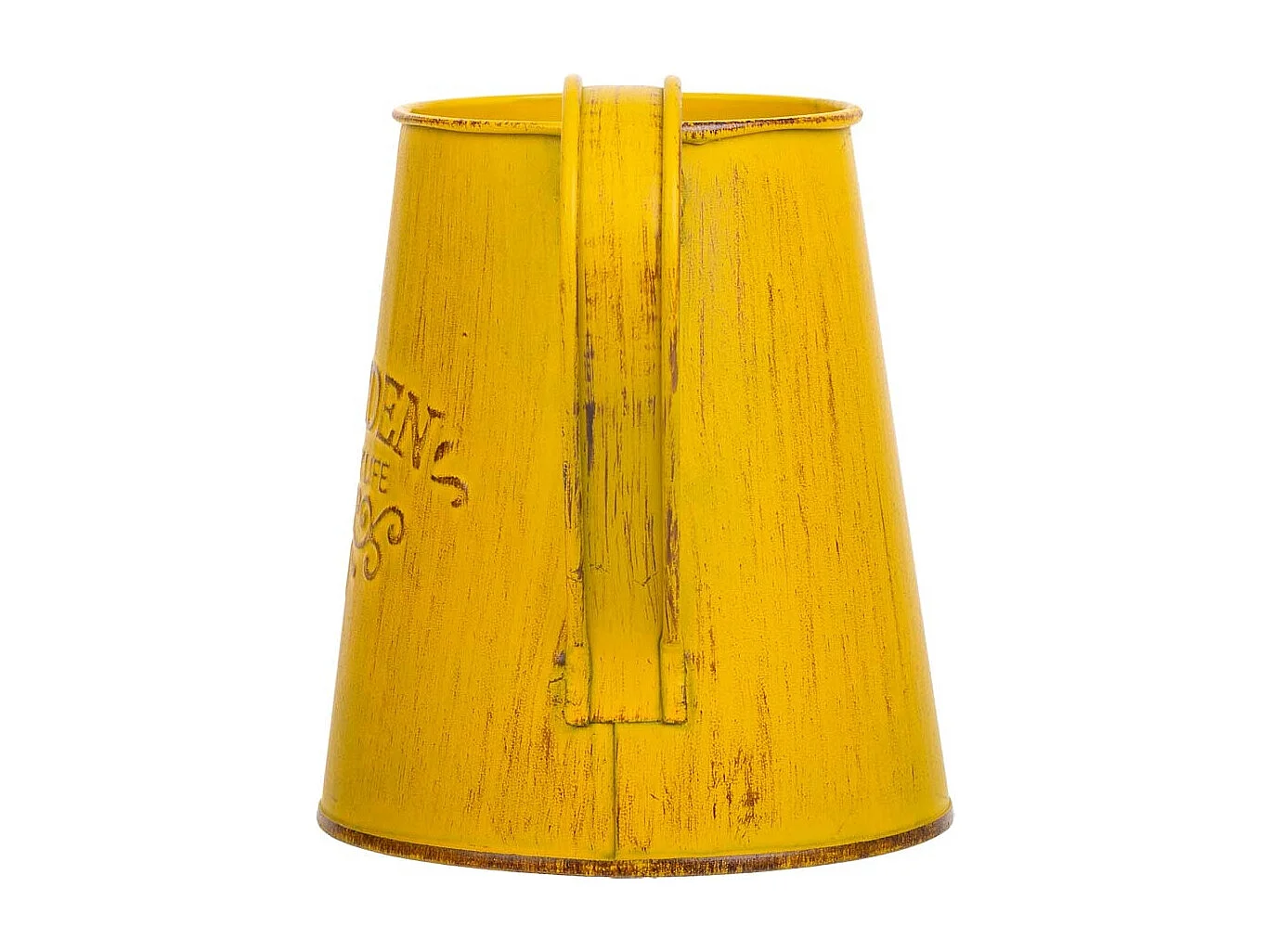 Cruche en métal jaune 14xd10x11.5/12.5h td:7.5