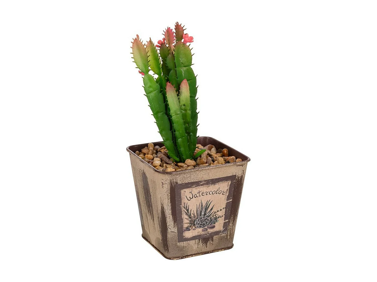 Vaso con cactus artificiale 9,5x9,5x21h