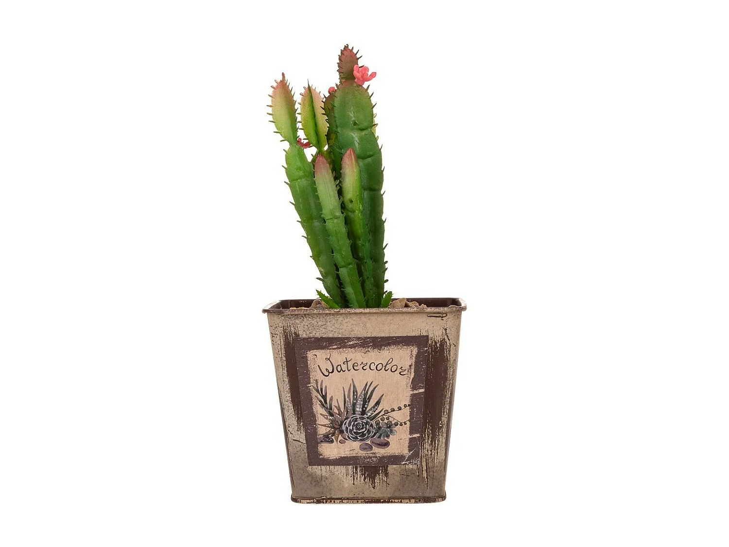Vaso con cactus artificiale 9,5x9,5x21h