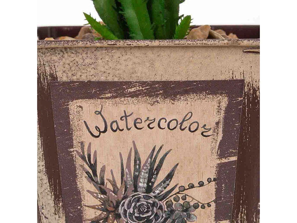 Vaso con cactus artificiale 9,5x9,5x21h
