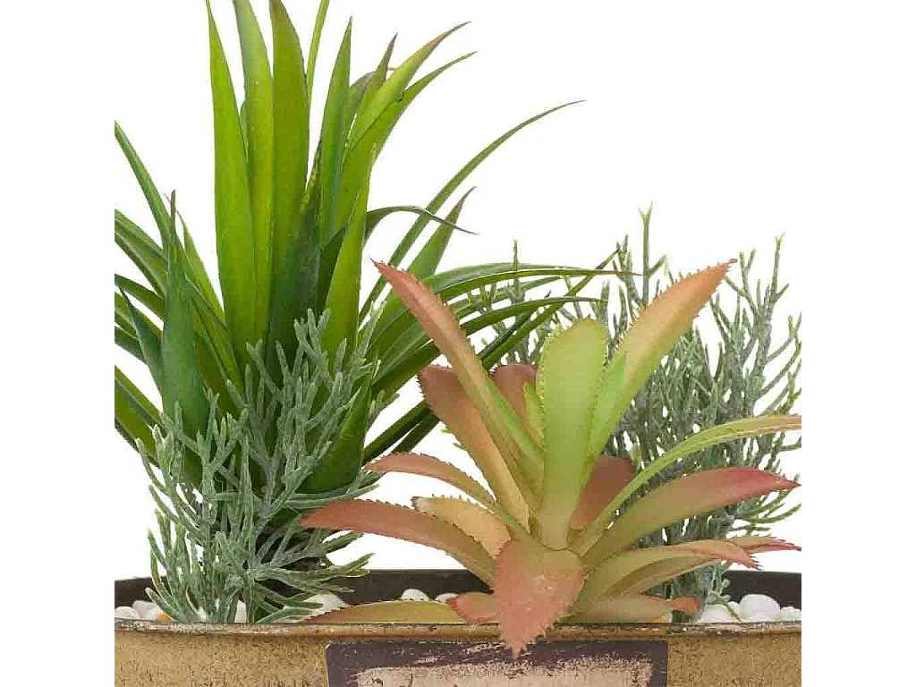 Vaso con piante artificiali 17,5x10x17h